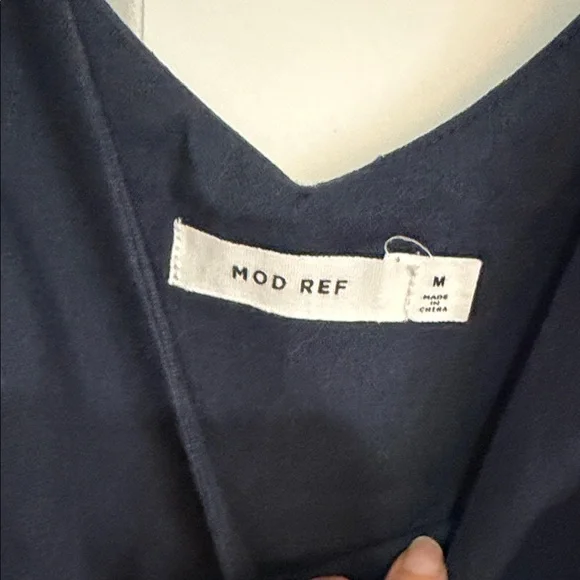 MOD REF Navy Wide Leg Jumpsuit Strappy Minimal Style Size M - Picture 2 of 6